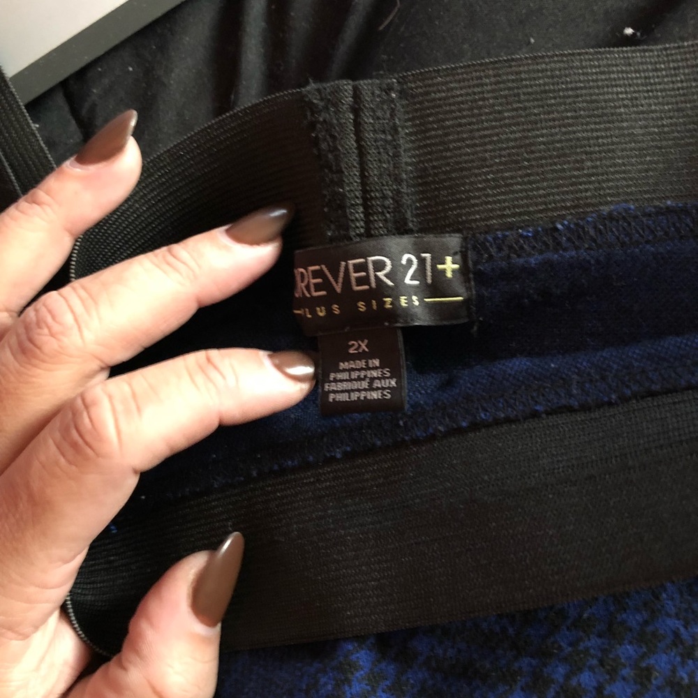 Blue and black plaid skater skirt